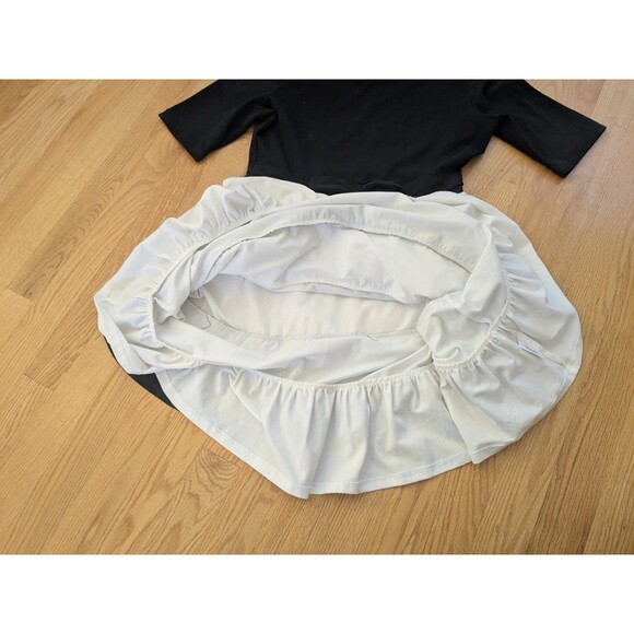 Hanna Andersson Black & White Tiered Ruffle Dress Bow Girls 160 US 14-16 - Picture 4 of 6